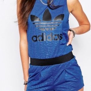 2/$25 Adidas Originals Blue Textured Romper